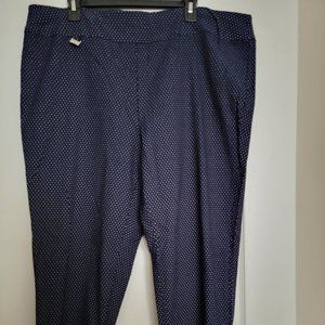 Premise Studio Navy Blue and White Polka Dot Ankle Pants Size 3x EUC